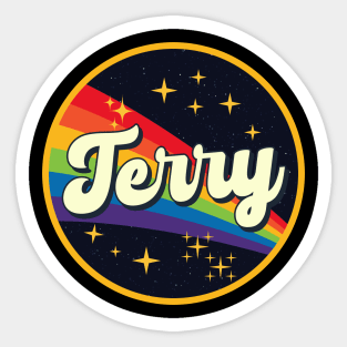 Terry // Rainbow In Space Vintage Style Sticker